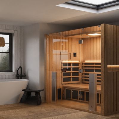 2025 Hot Selling Wooden Far Infrared Sauna Room for 2-4 Person Home Use