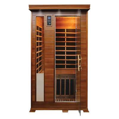 Luxury Canadian Red Cedar Far Infrared Sauna with Panoramic Tempered Glass Door