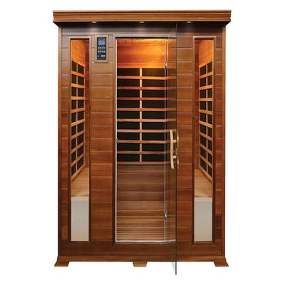Luxury Canadian Red Cedar Far Infrared Sauna with Panoramic Tempered Glass Door