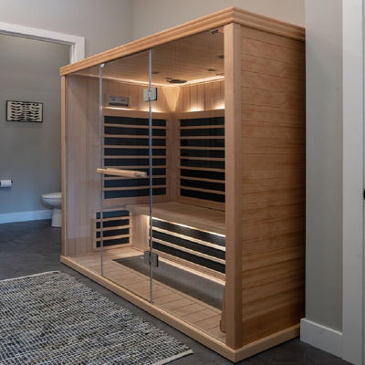 Factory Supply Hemlock 5-6 person Infrared Sauna Room with Computer Control Panel Function