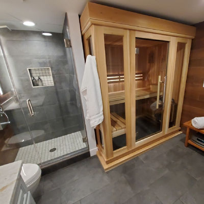 Factory Supply Hemlock 5-6 person Infrared Sauna Room with Computer Control Panel Function