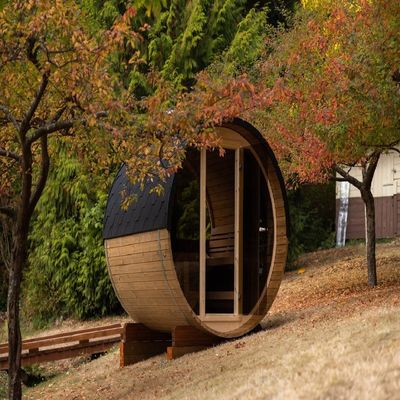 Fashion Eco Friendly Outdoor 2-4 Person Traditional Steam Sauna Hemlock/Red Cedar for Garden