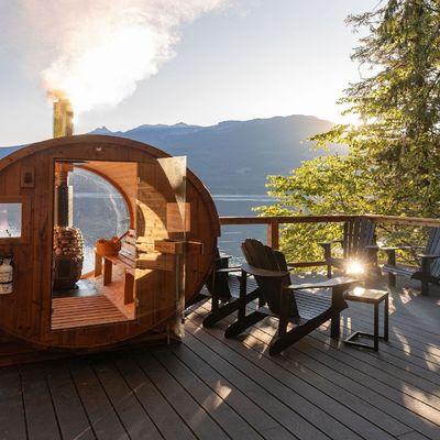 Fashion Eco Friendly Outdoor 2-4 Person Traditional Steam Sauna Hemlock/Red Cedar for Garden