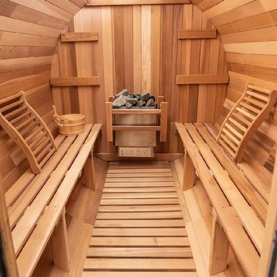 2025 Sauna Manufacturers Custom Outdoor sauna room Red Cedar Far Infrared barrel sauna