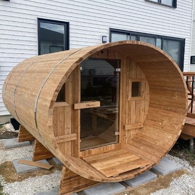 2025 Sauna Manufacturers Custom Outdoor sauna room Red Cedar Far Infrared barrel sauna