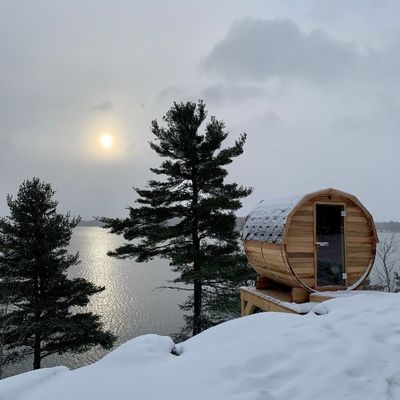 2025 Sauna Manufacturers Custom Outdoor sauna room Red Cedar Far Infrared barrel sauna