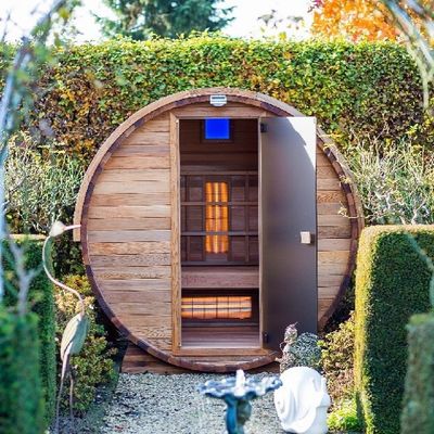 Custom Traditional Sauna Room with Shower Carbon Far Infrared Combination 2-6 Person