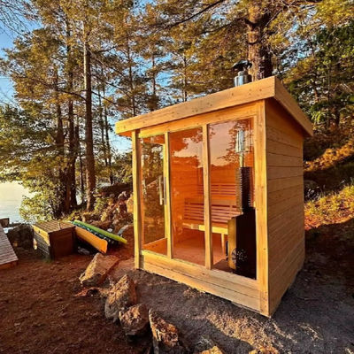 Factory Supply Outdoor Sauna 2-4 Person Family Traditional Steam Room Red Cedar Spa Sauna