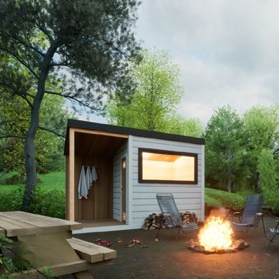 Factory Supply Outdoor Sauna 2-4 Person Family Traditional Steam Room Red Cedar Spa Sauna