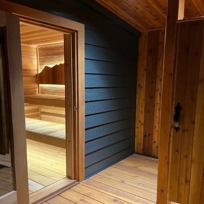 Factory Supply Outdoor Sauna 2-4 Person Family Traditional Steam Room Red Cedar Spa Sauna