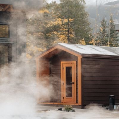 Wooden Far Infrared Sauna for 2-4 Person with Panoramic Tempered Glass Door & Temperature Adjustable