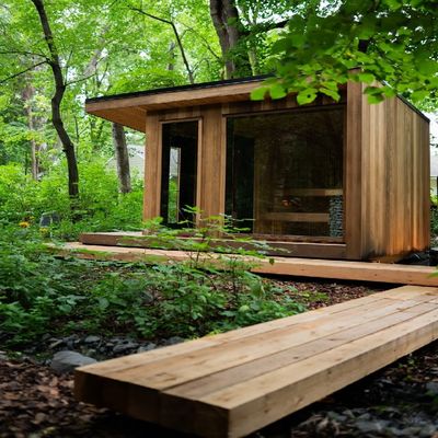 Luxury Steam Room for Home Use, 18-65°C Adjustable Temperature & Pure Hemlock Construction