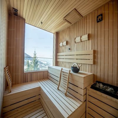 Luxury Steam Room for Home Use, 18-65°C Adjustable Temperature  Pure Hemlock Construction