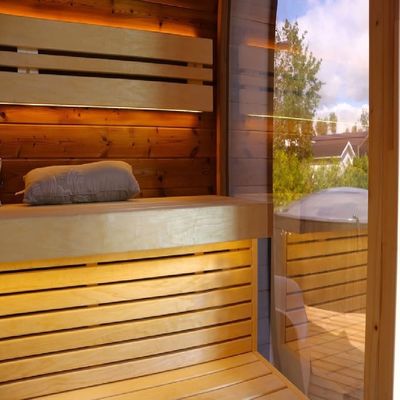 High Quality Modern Design Hot Rock Steam Sauna Stove Far Infrared Therapy Recovery for 2-6 People High Quality Red Cedar