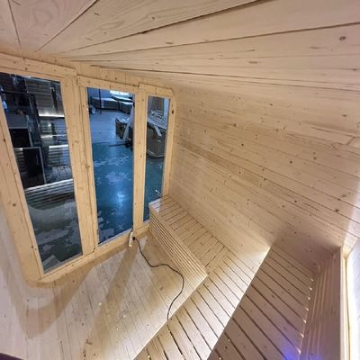Hot Selling 4 Person Traditional Wood Steam Sauna Room Shower 12kw Control Panel Hemlock Solid Wood 220v for Relaxation