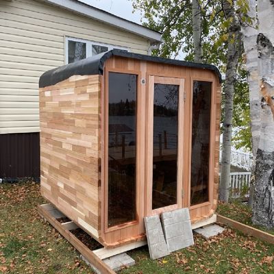 Hot Selling 4 Person Traditional Wood Steam Sauna Room Shower 12kw Control Panel Hemlock Solid Wood 220v for Relaxation