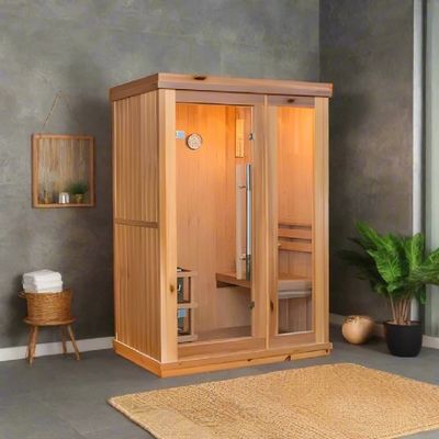 2025 Wooden Luxury Indoor Sauna Room for Home 1560W Power 18-65°C Temperature Adjustable