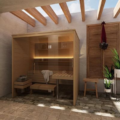 Luxury Steam Room Sauna Room Made of Pure Canada Red Cedar for Beauty and Skin Care Therapy
