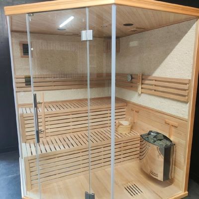Custom Canadian Red Cedar Sauna Room with Ceramic Heater Tube and 18-65 Temperature Adjustable