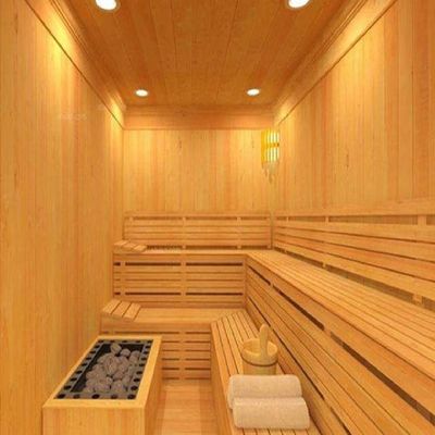 Custom Canadian Red Cedar Sauna Room with Ceramic Heater Tube and 18-65 Temperature Adjustable