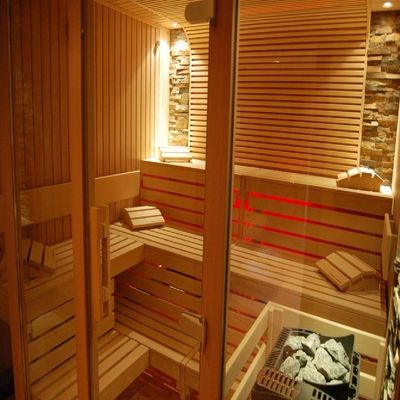 Affordable 2-4 Person Sauna Room Forest Cabin Design with Wet Steam and Colorful Star Light